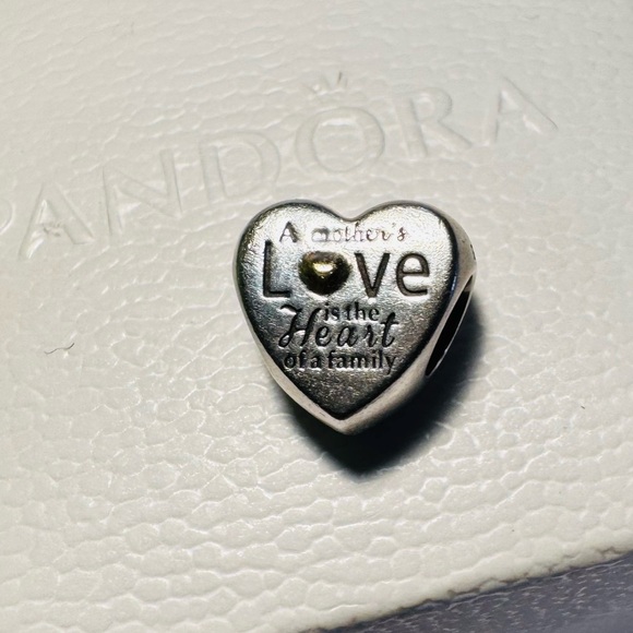 Authentic Retired Pandora ‘Heart of the Family’ Two-Tone Charm - Picture 11 of 11